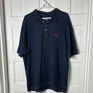 Tommy Bahama Short Sleeve Polo Navy Blue size XXLarge Supima Cotton
